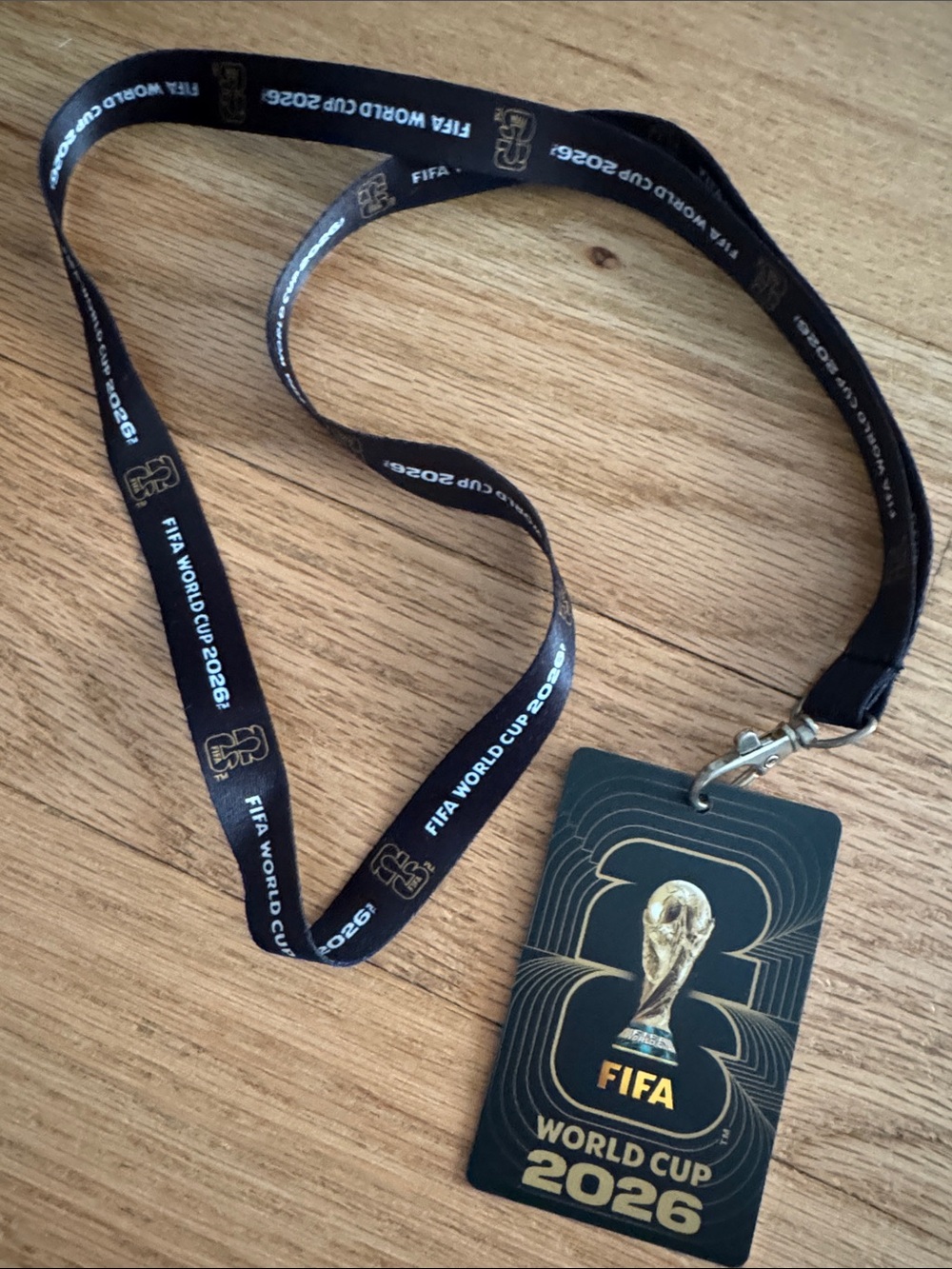 World Cup 2026 Black & Gold Lanyard Badge Holder